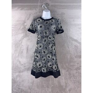 Marc By Marc Jacobs Dress Womens Size 0 Black Lace Sheath Floral Short Sleeve